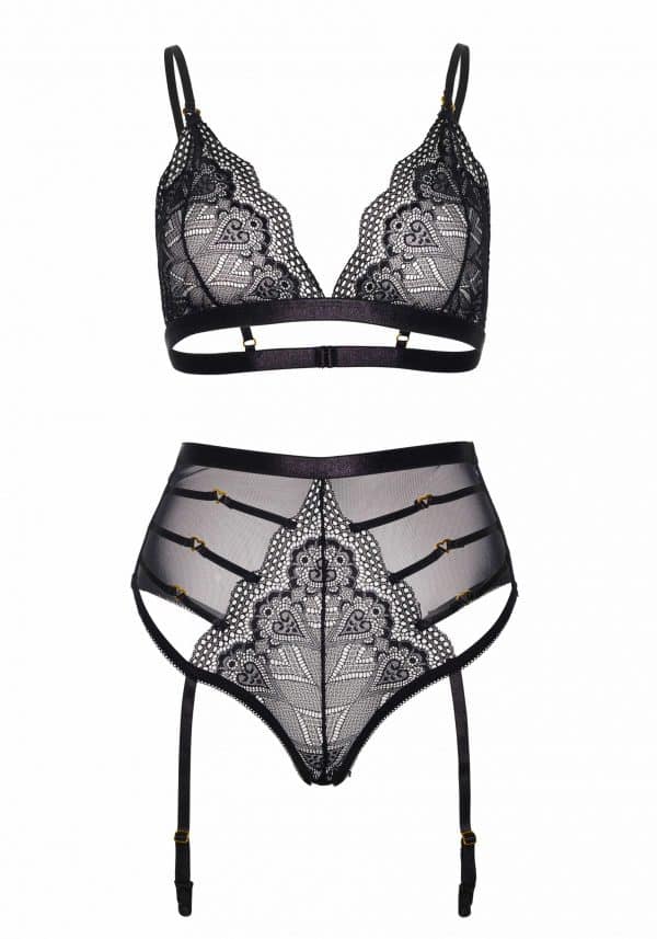 Lace Bralette & Panty (schwarz)