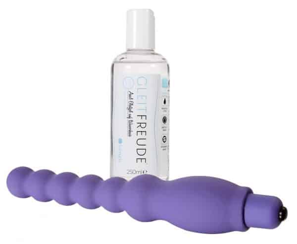 Deluxe Anal Set bestehend aus Analvibrator "Perlenspiel" & Aqua Gleitfreude Anal (250ml)